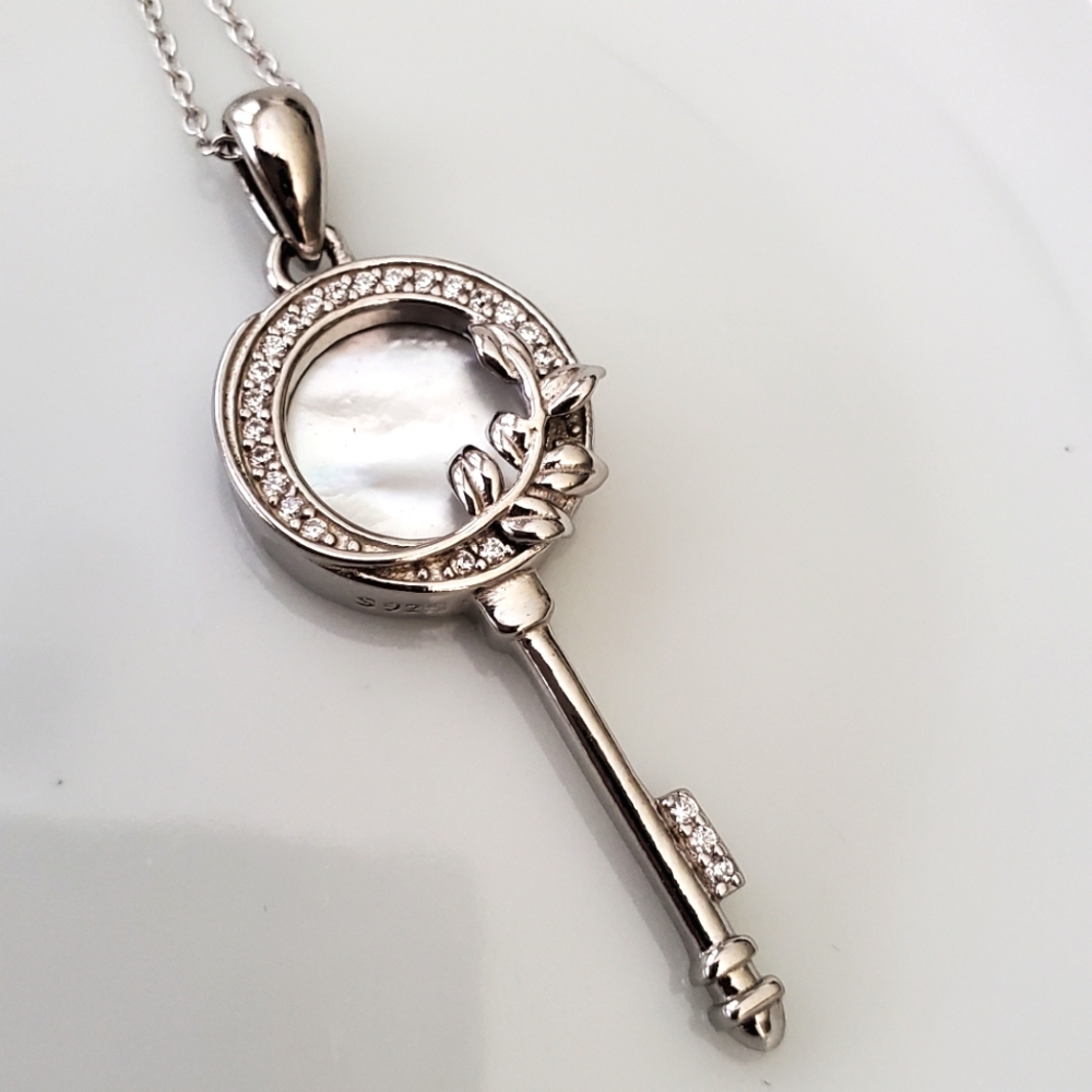 NEW Sterling Silver Key Pendant
